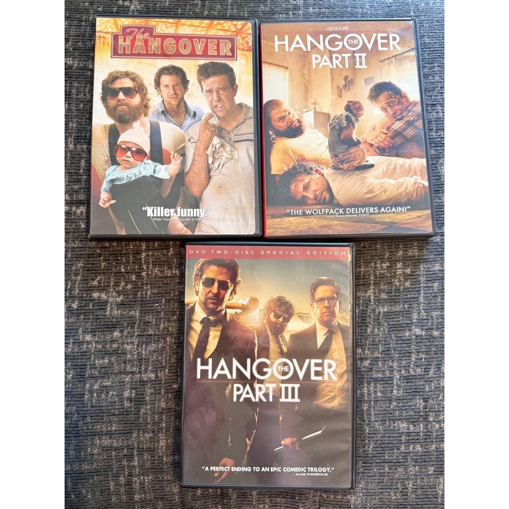 Warner Bros The Hangover Trilogy DVD Set Part I II III Excellent Comedy Bundle